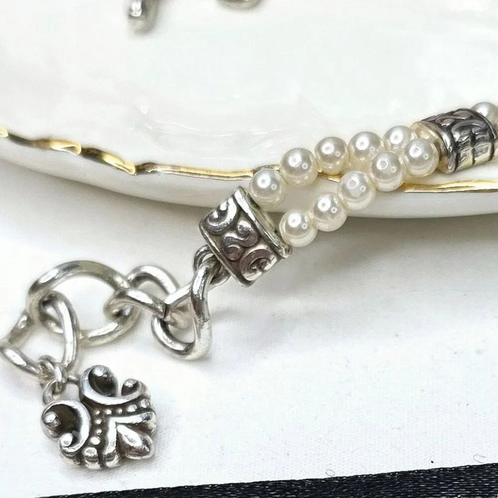 Brighton Lady Jane Silver-plated Pearl Double Strand Pearl Bracelet - Picture 7 of 8